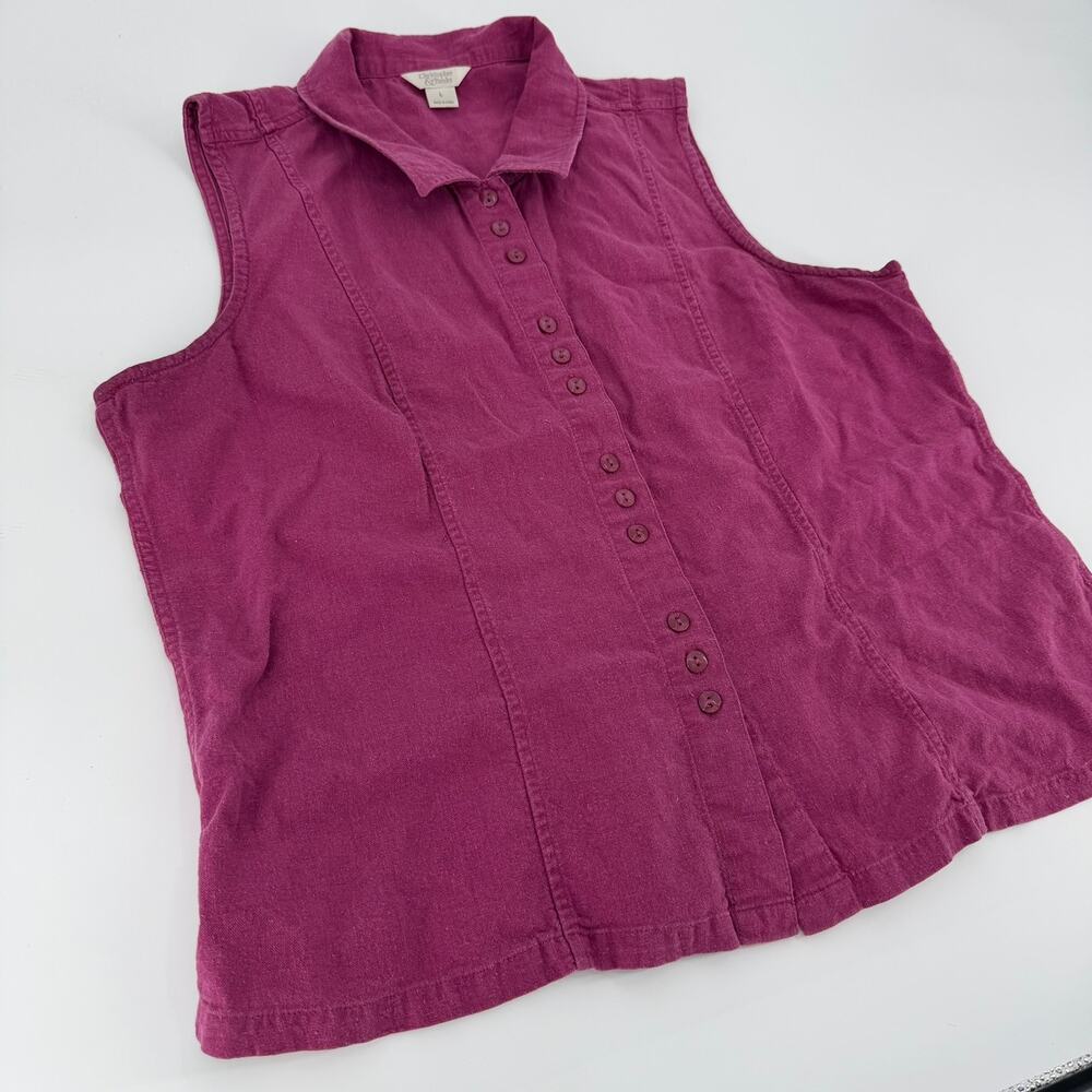 Christopher & Banks Linen Blend Sleeveless Top - L